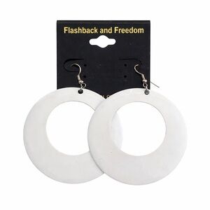White Fashion Dangle Hoop Earrings NWT